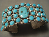 Museum Vintage Navajo 'Natural Turquoise Galore' Native American Jewelry Silver Bracelet-Nativo Arts