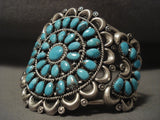 Museum Vintage Navajo Natural Turquoise Native American Jewelry Silver Bracelet-Nativo Arts