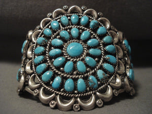 Museum Vintage Navajo Natural Turquoise Native American Jewelry Silver Bracelet-Nativo Arts