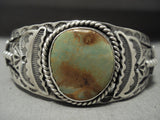 Museum Vintage Navajo 'Natural Villa Grove Turquoise' Native American Jewelry Silver Bracelet-Nativo Arts
