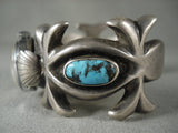 Museum Vintage Navajo 'Old Deposit Bisbee Turquoise' Native American Jewelry Silver Bracelet-Nativo Arts
