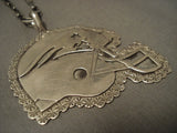 Museum Vintage Navajo Patriots Football Sterling Native American Jewelry Silver Necklace-Nativo Arts