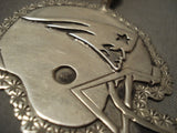 Museum Vintage Navajo Patriots Football Sterling Native American Jewelry Silver Necklace-Nativo Arts