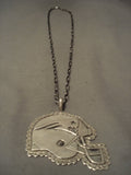Museum Vintage Navajo Patriots Football Sterling Native American Jewelry Silver Necklace-Nativo Arts