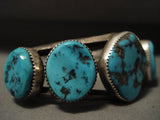 Museum Vintage Navajo Persin Turquoise Native American Jewelry Silver Bracelet-Nativo Arts
