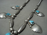 Museum Vintage Navajo Platero Turquoise Native American Jewelry Silver Necklace-Nativo Arts
