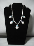 Museum Vintage Navajo Platero Turquoise Native American Jewelry Silver Necklace-Nativo Arts