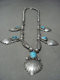 Museum Vintage Navajo Platero Turquoise Native American Jewelry Silver Necklace-Nativo Arts