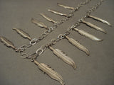 Museum Vintage Navajo 'Plethora Of Feathers' Sterling Native American Jewelry Silver Necklace-Nativo Arts