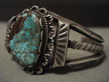 Museum Vintage Navajo Red Mountain Turquoise Native American Jewelry Silver Coiled Bracelet-Nativo Arts