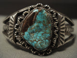 Museum Vintage Navajo Red Mountain Turquoise Native American Jewelry Silver Coiled Bracelet-Nativo Arts