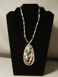 Museum Vintage Navajo Red Mountain Turquoise Native American Jewelry Silver Necklace Old-Nativo Arts