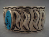 Museum Vintage Navajo 'Repoussed Galore' Turquoise Native American Jewelry Silver Bracelet-Nativo Arts