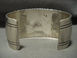 Museum Vintage Navajo 'Rug Design' Wide Native American Jewelry Silver Bracelet-Nativo Arts