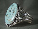 Museum Vintage Navajo Sky Blue Turquoise Native American Jewelry Silver Bracelet-Nativo Arts