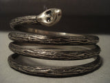 Museum Vintage Navajo 'Snake Bangle' Native American Jewelry Silver Bracelet-Nativo Arts
