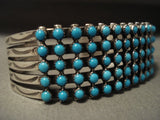 Museum Vintage Navajo Snake Eye Turquoise Native American Jewelry Silver Bracelet-Nativo Arts