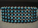 Museum Vintage Navajo Snake Eye Turquoise Native American Jewelry Silver Bracelet-Nativo Arts