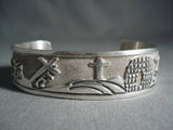 Museum Vintage Navajo Sorrowful Mystery Native American Jewelry Silver Sterling Christian Bracelet-Nativo Arts