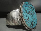 Museum Vintage Navajo 'Spider Intensity Turquoise' Native American Jewelry Silver Dlanks Bracelet-Nativo Arts