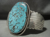 Museum Vintage Navajo 'Spider Intensity Turquoise' Native American Jewelry Silver Dlanks Bracelet-Nativo Arts