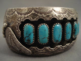 Museum Vintage Navajo Spider Turquoise Native American Jewelry Silver Sun Bracelet Old-Nativo Arts