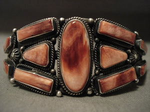 Museum Vintage Navajo Spiny Oyster Native American Jewelry Silver Bracelet-Nativo Arts