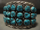 Museum Vintage Navajo 'Treasure Nugget' Turquoise Native American Jewelry Silver Bracelet-Nativo Arts