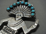 Museum Vintage Navajo Turquoise Kachina Native American Jewelry Silver Bolo Tie Old-Nativo Arts