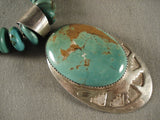 Museum Vintage Navajo Turquoise Native American Jewelry Silver Necklace-Nativo Arts