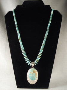 Museum Vintage Navajo Turquoise Native American Jewelry Silver Necklace-Nativo Arts