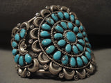 Museum Vintage Navajo Turquoise 'Wave' Native American Jewelry Silver Bracelet Old Cuff-Nativo Arts
