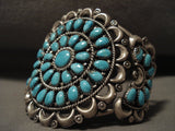 Museum Vintage Navajo Turquoise 'Wave' Native American Jewelry Silver Bracelet Old Cuff-Nativo Arts