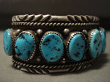 Museum Vintage Navajo 'Vibrant Blue Turquoise' Native American Jewelry Silver Bracelet-Nativo Arts