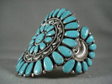 Museum Vintage Navajo Wave Turquoise Native American Jewelry Silver Bracelet-Nativo Arts