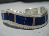 Museum Vintage Navajo Waving Lapis Sterling Silver Native American Jewelry Bracelet-Nativo Arts