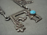 Museum Vintage Navajo 'Yeibichai Old Sleeping Beauty Turquoise' Native American Jewelry Silver Necklace-Nativo Arts