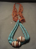 Museum Vintage Santo Domingo Coral Turquoise Necklace-Nativo Arts