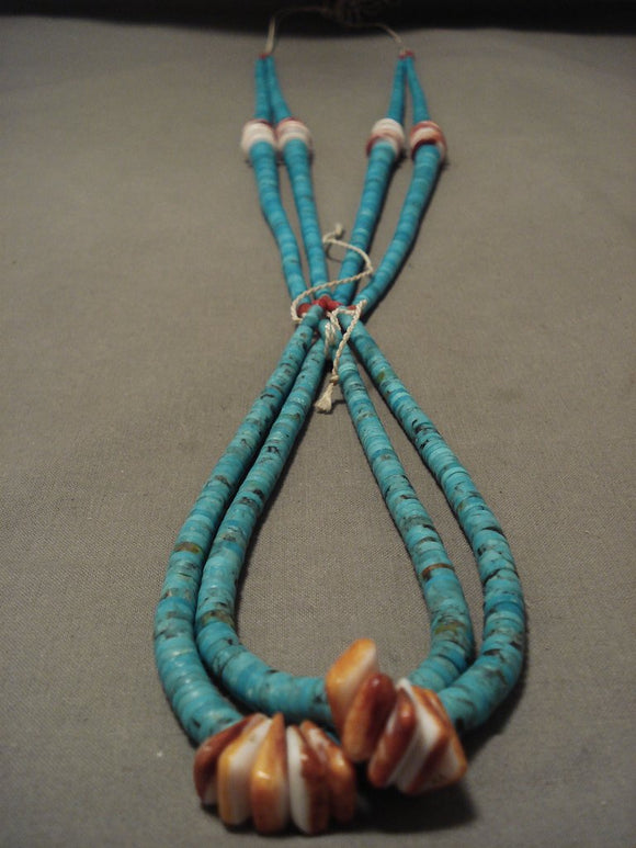 Museum Vintage Santo Domingo 'Increasing Turquoise' Spiny Oyster Necklace-Nativo Arts