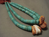 Museum Vintage Santo Domingo/ Navajo Native American Jewelry jewelry Real Coral Turquoise Necklace Old-Nativo Arts