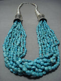 Museum Vintage Vera Fragua Native American Jewelry Navajo Turquoise Sterling Silver Necklace Old-Nativo Arts