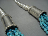 Museum Vintage Vera Fragua Native American Jewelry Navajo Turquoise Sterling Silver Necklace Old-Nativo Arts