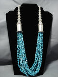 Museum Vintage Vera Fragua Native American Jewelry Navajo Turquoise Sterling Silver Necklace Old-Nativo Arts