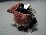 Museum Vintage Zuni Cardinal Sterling Silver Turquoise Ring Old Native American Jewelry-Nativo Arts