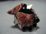 Museum Vintage Zuni Cardinal Sterling Silver Turquoise Ring Old Native American Jewelry-Nativo Arts