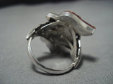 Museum Vintage Zuni Cardinal Sterling Silver Turquoise Ring Old Native American Jewelry-Nativo Arts