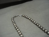Museum Vintage Zuni/ Navajo Snake Eyes Turquoise Native American Jewelry Silver Squash Blossom Necklace-Nativo Arts