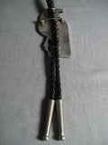 Museum Vintage Zuni/ Navajo Turquoise Eagle Sterling Native American Jewelry Silver Bolo Tie Old-Nativo Arts