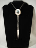 Museum Vintage Zuni rain Dance Native American Jewelry Silver Bolo Tie-Nativo Arts