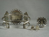 Museum Vintage Zuni 'Real Coral' Native American Jewelry Silver Bracelet Ring Earrings Set-Nativo Arts
